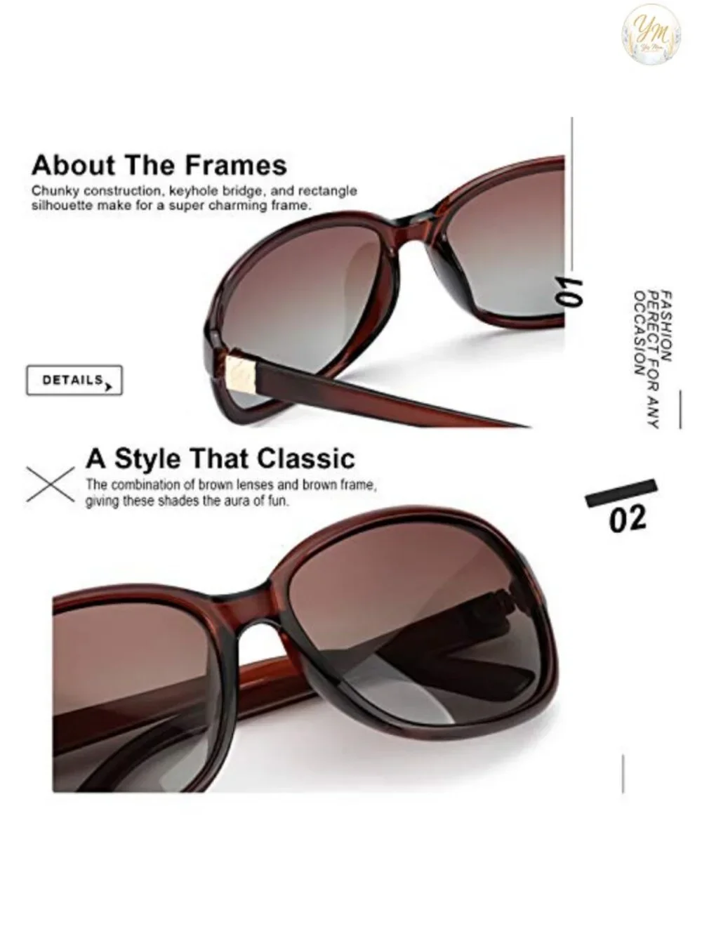 Polarized Wraparound Sunglasses for Women UV400 Protection Lightweight Driving